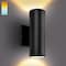 Luxrite Modern Cylinder LED Up and Down Outdoor Wall Light 5CCT 2700K-5000K Waterproof 20W 1800LM ETL LR40335-1PK - alternate 1